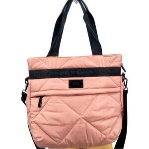 STEVE MADDEN Blush Pink BDolli Quilted Padded Tote Shoulder Bag NWOT